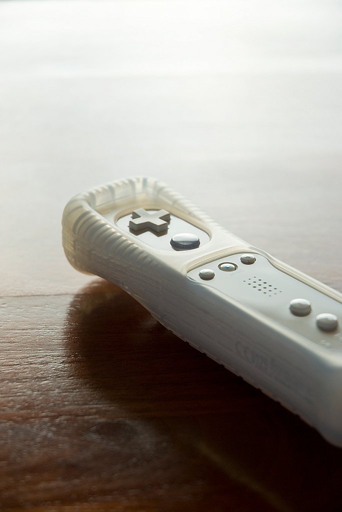 Wii Remote on coffee table